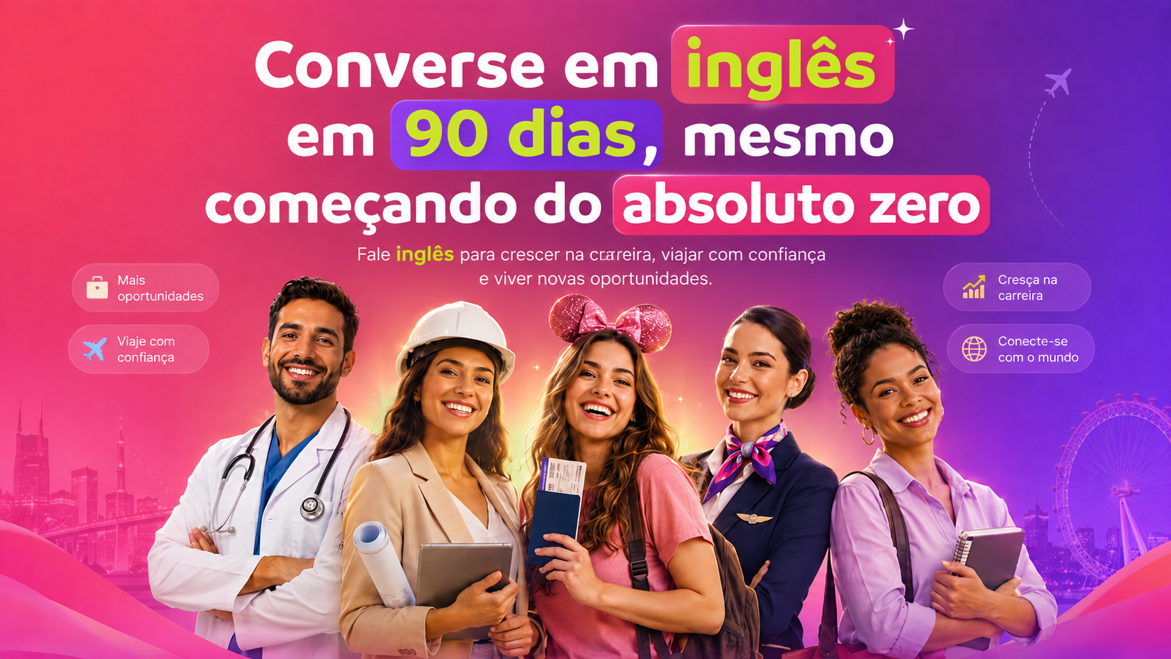 Converse em inglês em 90 dias, mesmo começando do absoluto zero